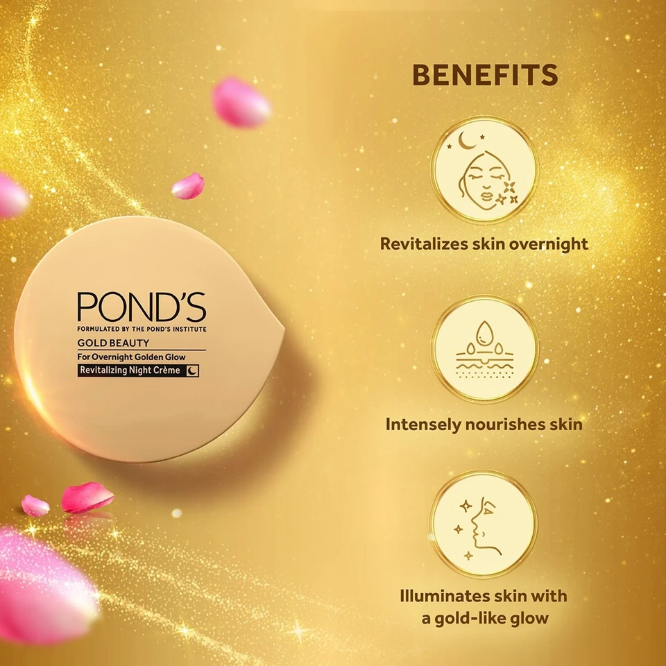 Pond's Gold Beauty Night Cream with Illuminating Gold (50g)
