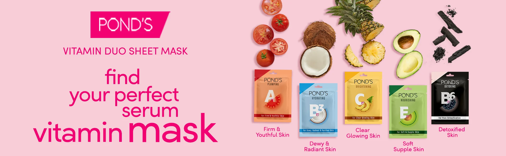 Pond's Vitamin Duo Sheet Mask (Vitamin B6 + Bamboo & Aloe Vera)